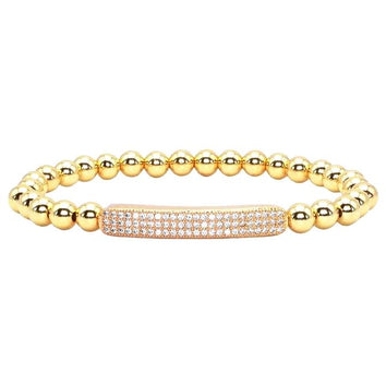 GOLDEN HEMATITE&ZIRCON BRACELET