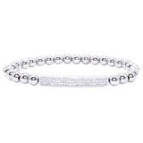 SILVER HEMATITE&ZIRCON BRACELET