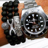 BLACK & SILVER ZIRCON BALL BRACELET - Wrist Avenue