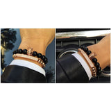 PINK HEMATITE&ZIRCON BRACELET