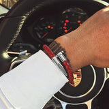 Red Silver Nail Bangle - Wrist Avenue