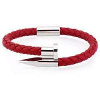 Red Silver Nail Bangle - Wrist Avenue