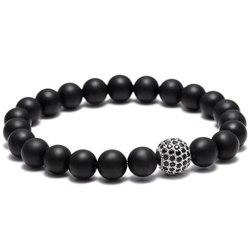 BLACK & SILVER ZIRCON BALL BRACELET - Wrist Avenue